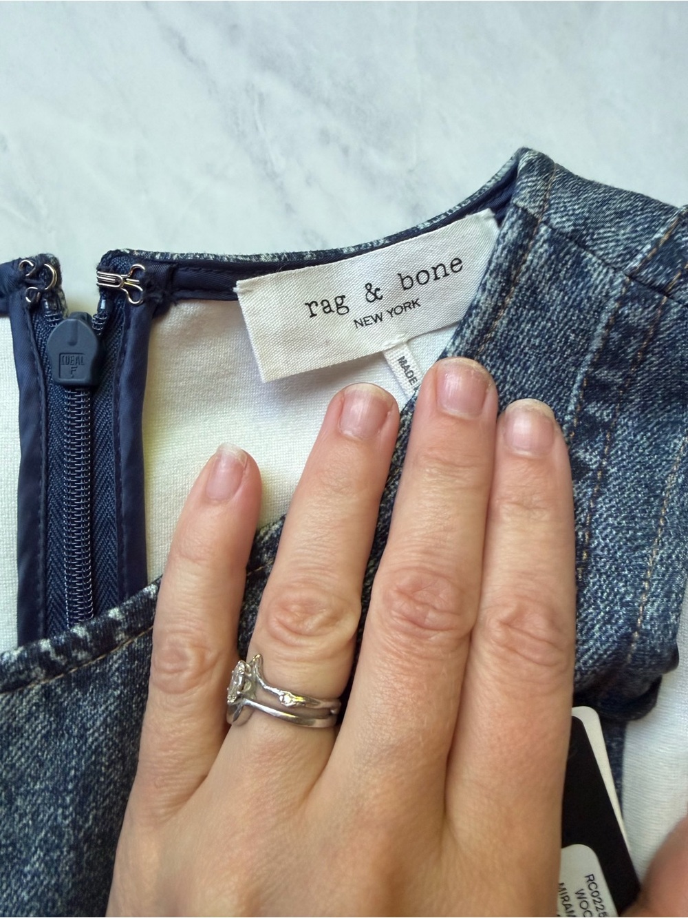 rag & bone Blue Denim Midi Dress - Picture 3 of 3